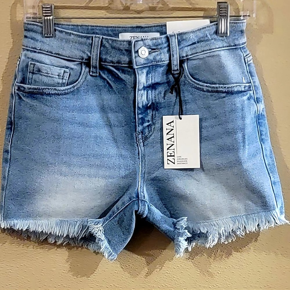 Frayed Hem Denim Shorts